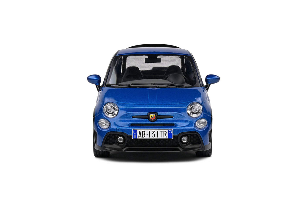2022 Fiat 695 Abarth "Tributo 131 Rally" Podium Blue Metallic with Black Side Stripes 1/18 Diecast Model Car by Solido