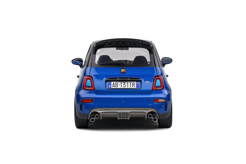 2022 Fiat 695 Abarth "Tributo 131 Rally" Podium Blue Metallic with Black Side Stripes 1/18 Diecast Model Car by Solido