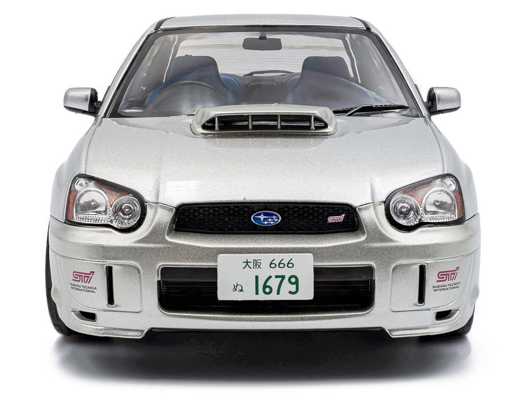2004 Subaru Impreza WRX STI RHD (Right Hand Drive) Premium Silver Effect 1/18 Diecast Model Car by Solido