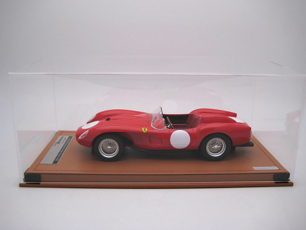 Ferrari 250 TR Pontoon-Fender "Press Clienti Corsa 1958" Rosso Corsa Red w/White Graphics w/Case 1/18 Model Car by Tecnomodel.