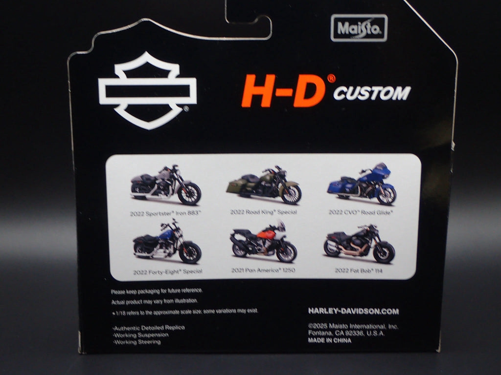 2022 SPORTSTER IRON 883 HARLEY DAVIDSON MOTORCYCLE MAISTO SERIES 43 1/18 MODEL