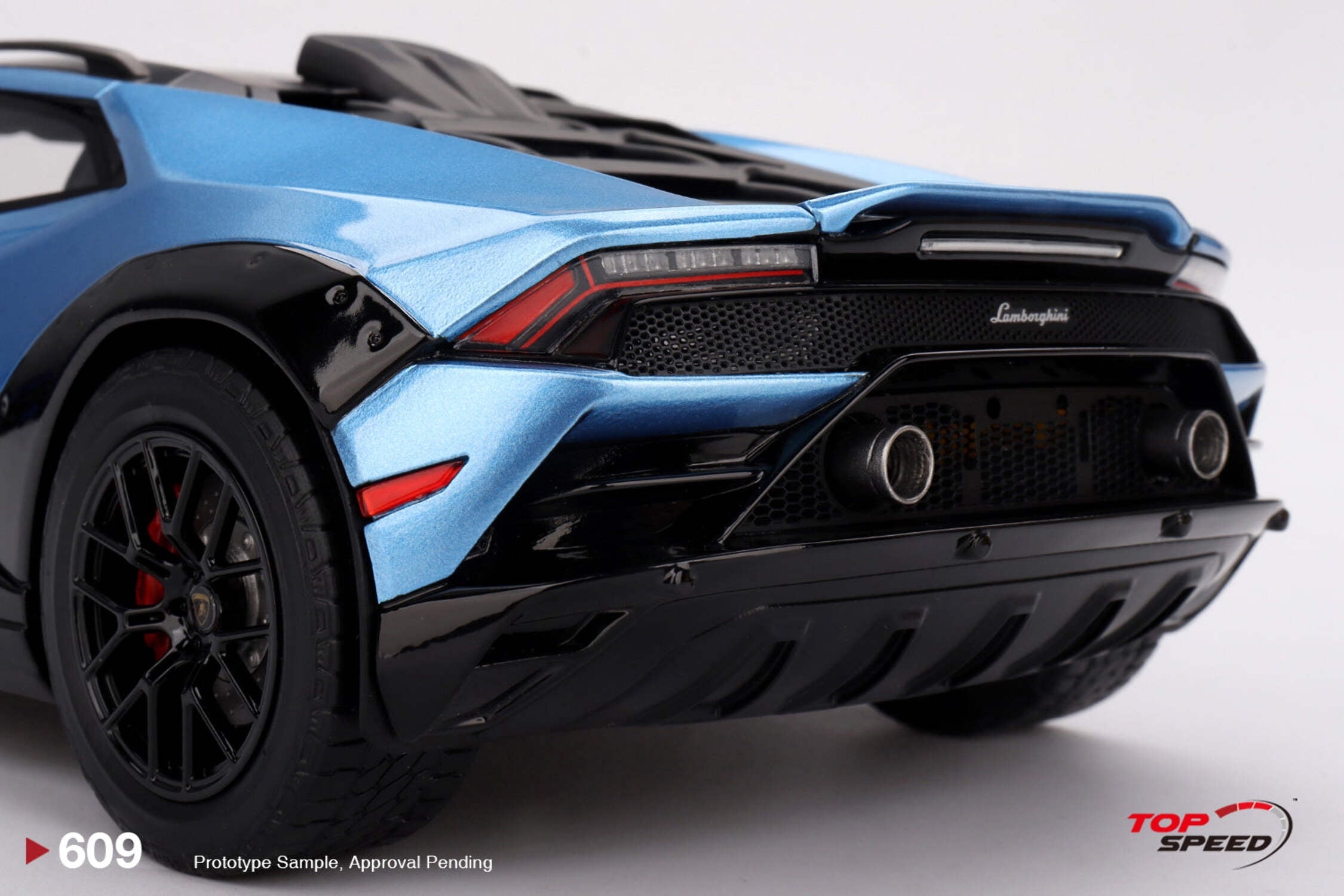 Lamborghini Huracan Sterrato Blu Aegir Blue Metallic with Matt Black Top 1/18 Model Car by Top Speed