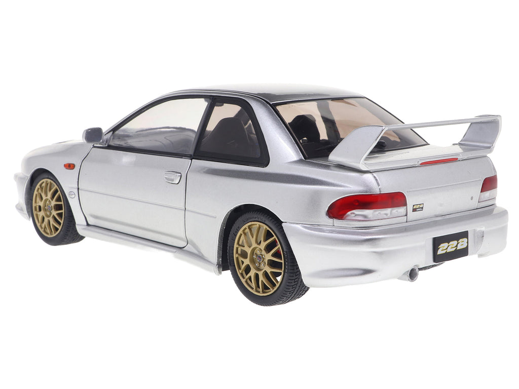 1998 Subaru Impreza 22B RHD (Right Hand Drive) Silver Metallic with Gold Wheels 1/18 Diecast Model Car by Solido
