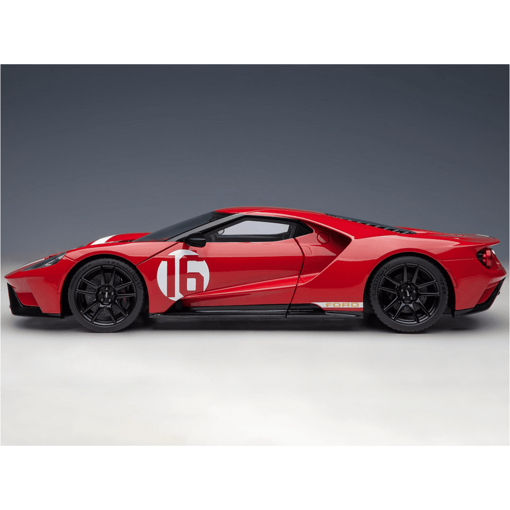Ford GT Heritage Edition #16 "Alan Mann" Red Metallic with Gold Stripes 1/18 Model Car by Autoart