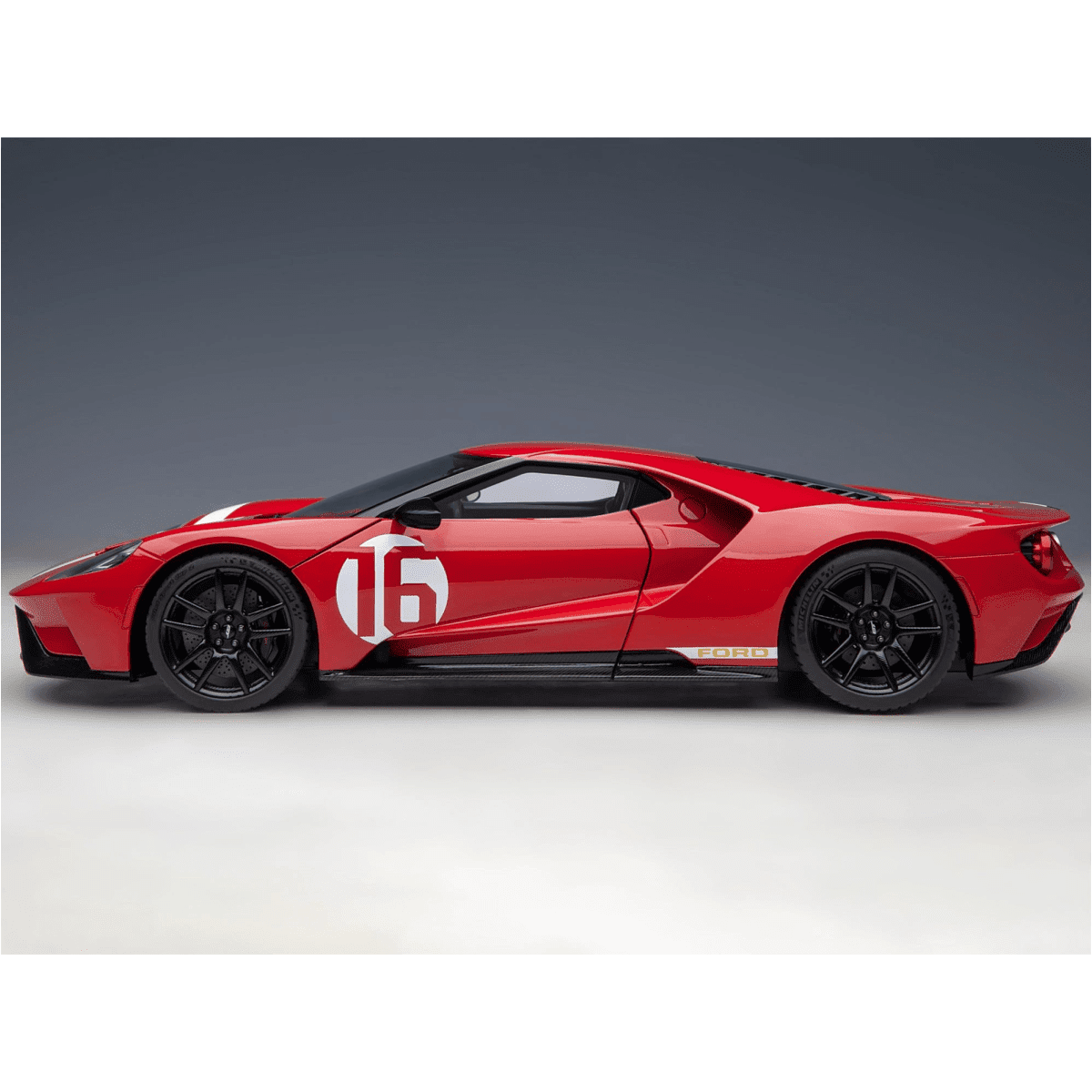 Ford GT Heritage Edition #16 "Alan Mann" Red Metallic with Gold Stripes 1/18 Model Car by Autoart