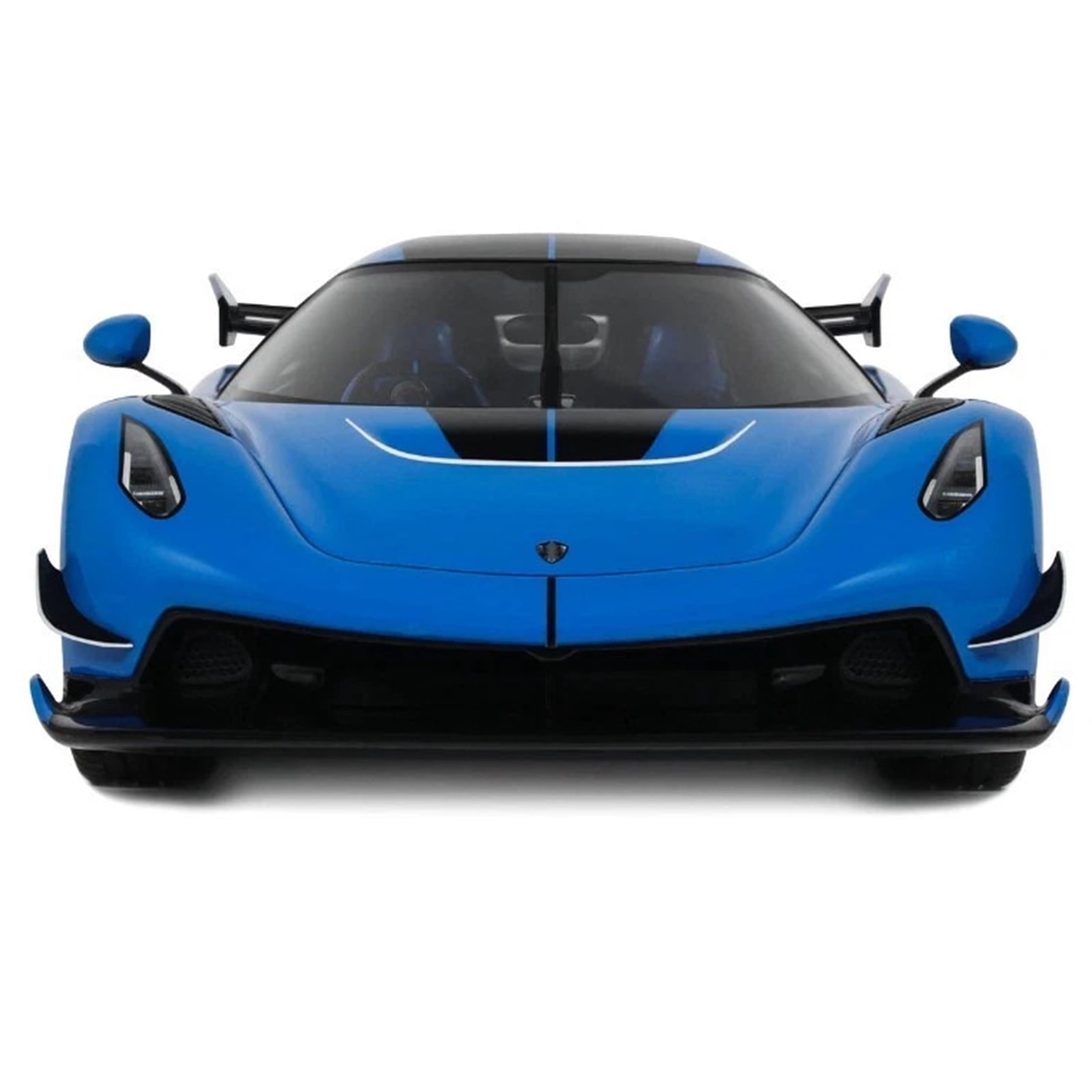 2025 Koenigsegg Jesko Blue Metallic with Black Stripes 1/18 Model Car by GT Spirit