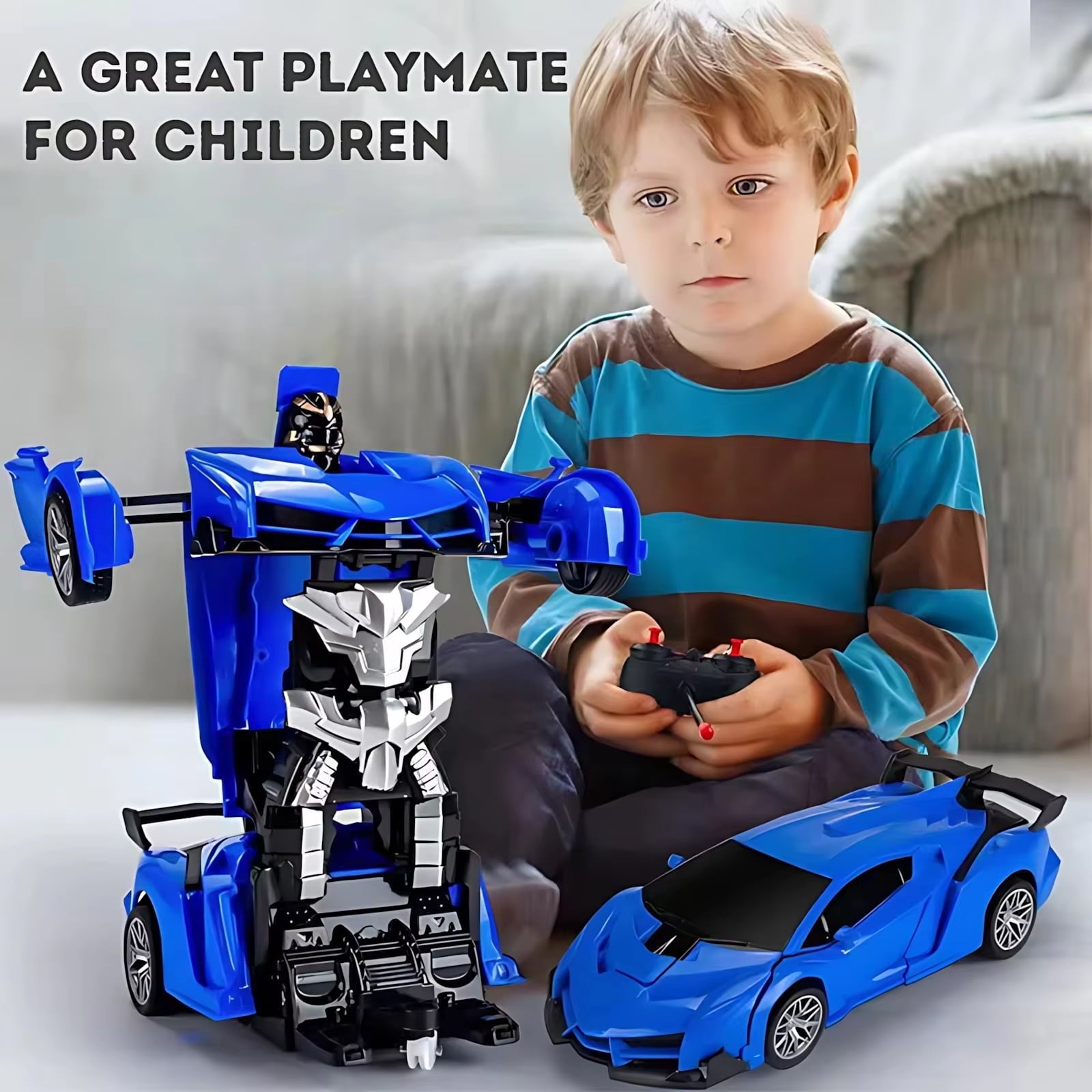 Unbranded Remote Control Robot Car, 2-in-1 Transformable Racing Vehicle with 360 Degree Rotation, Stem Educational Toy Gift for Boys
