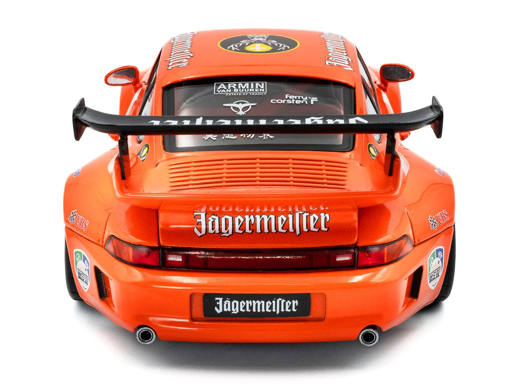 2020 RWB Bodykit #7 "Jagermeister" Orange with Graphics 1/18 Diecast Model Car by Solido