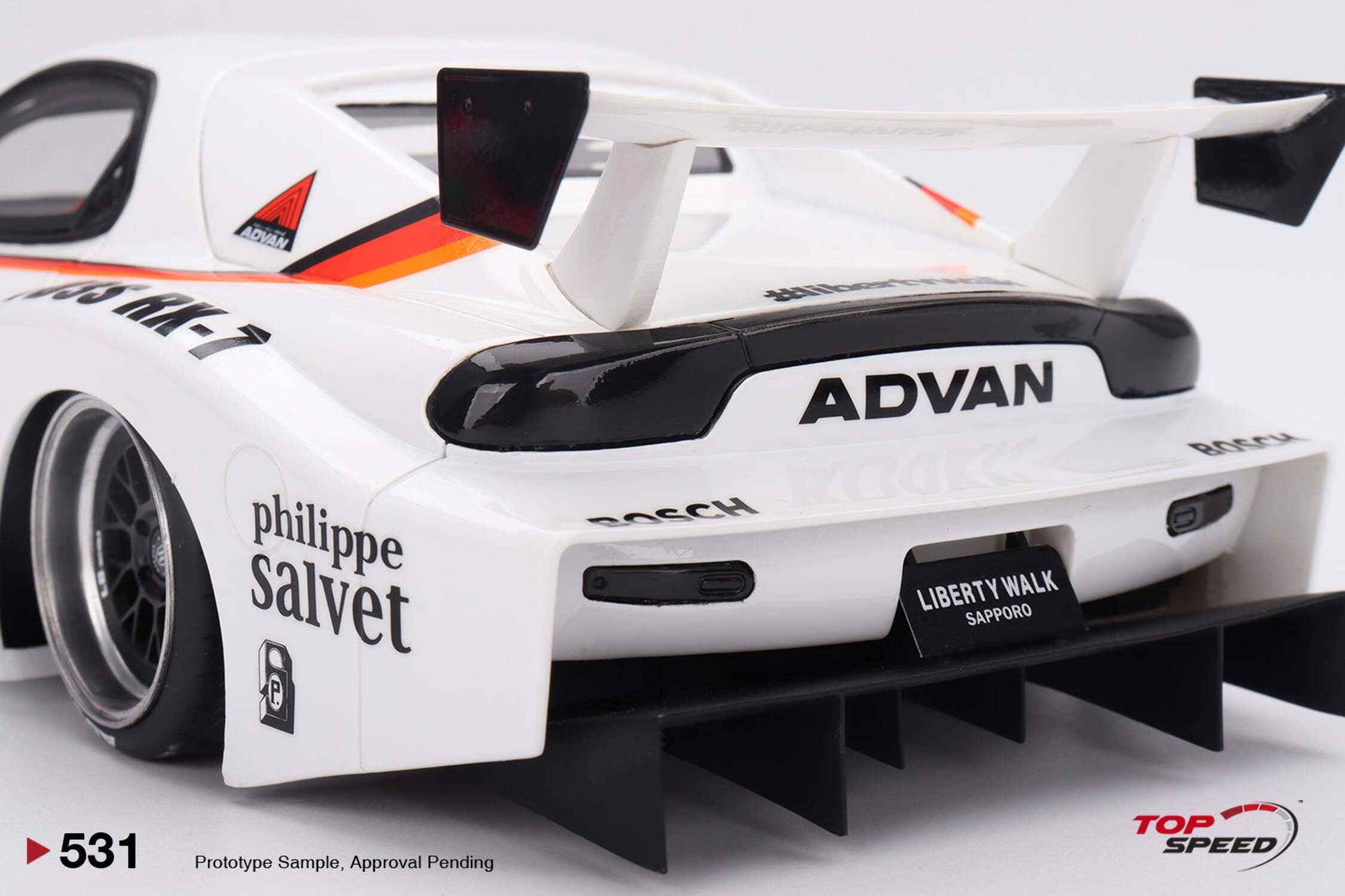 Top Speed TS0531 Mazda RX-7 LB-Super Silhouette No.41 Numero Reserve White 1-18 Scale Model Car