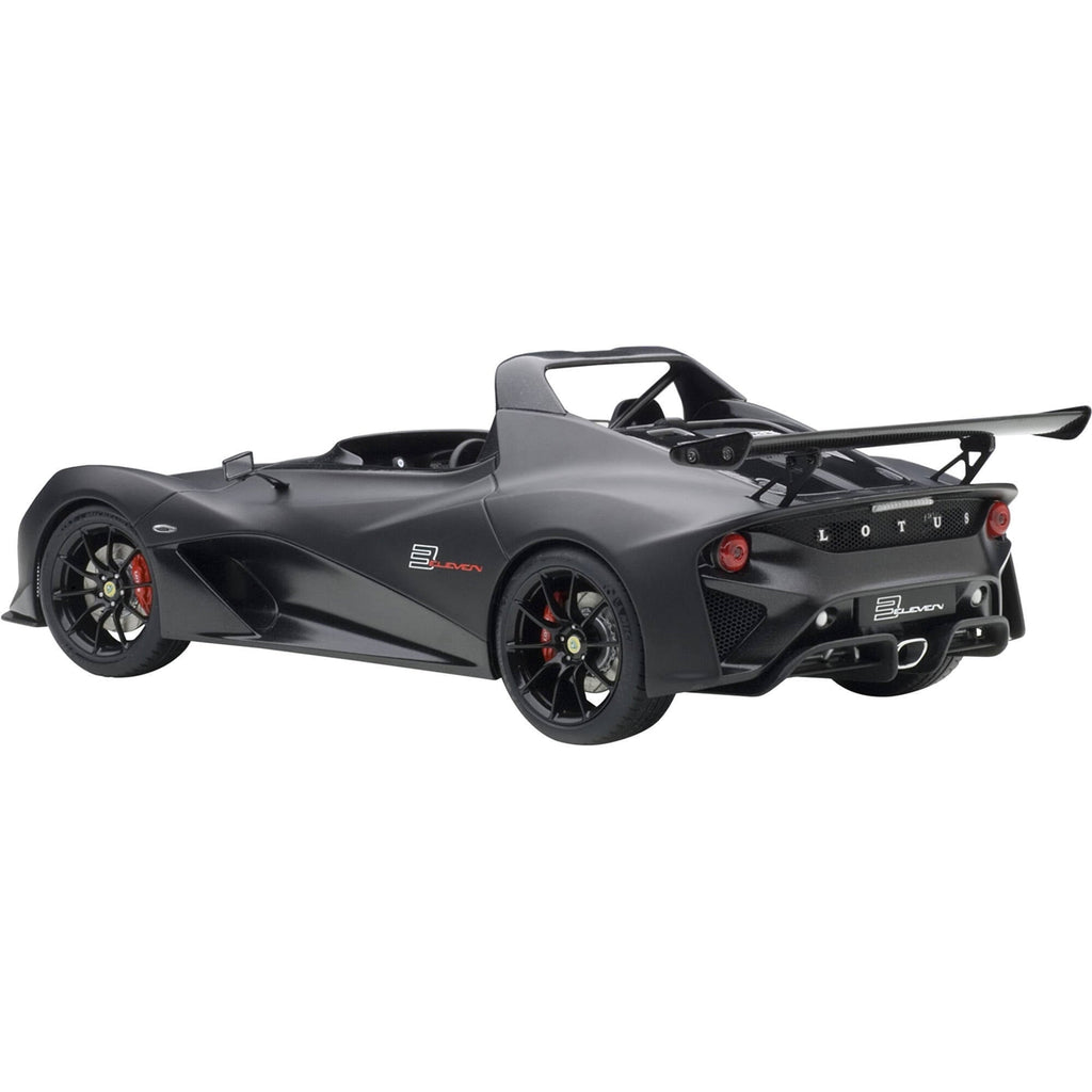Lotus 3-Eleven Matt Black with Gloss Black Accents 1/18 Model Car by Autoart