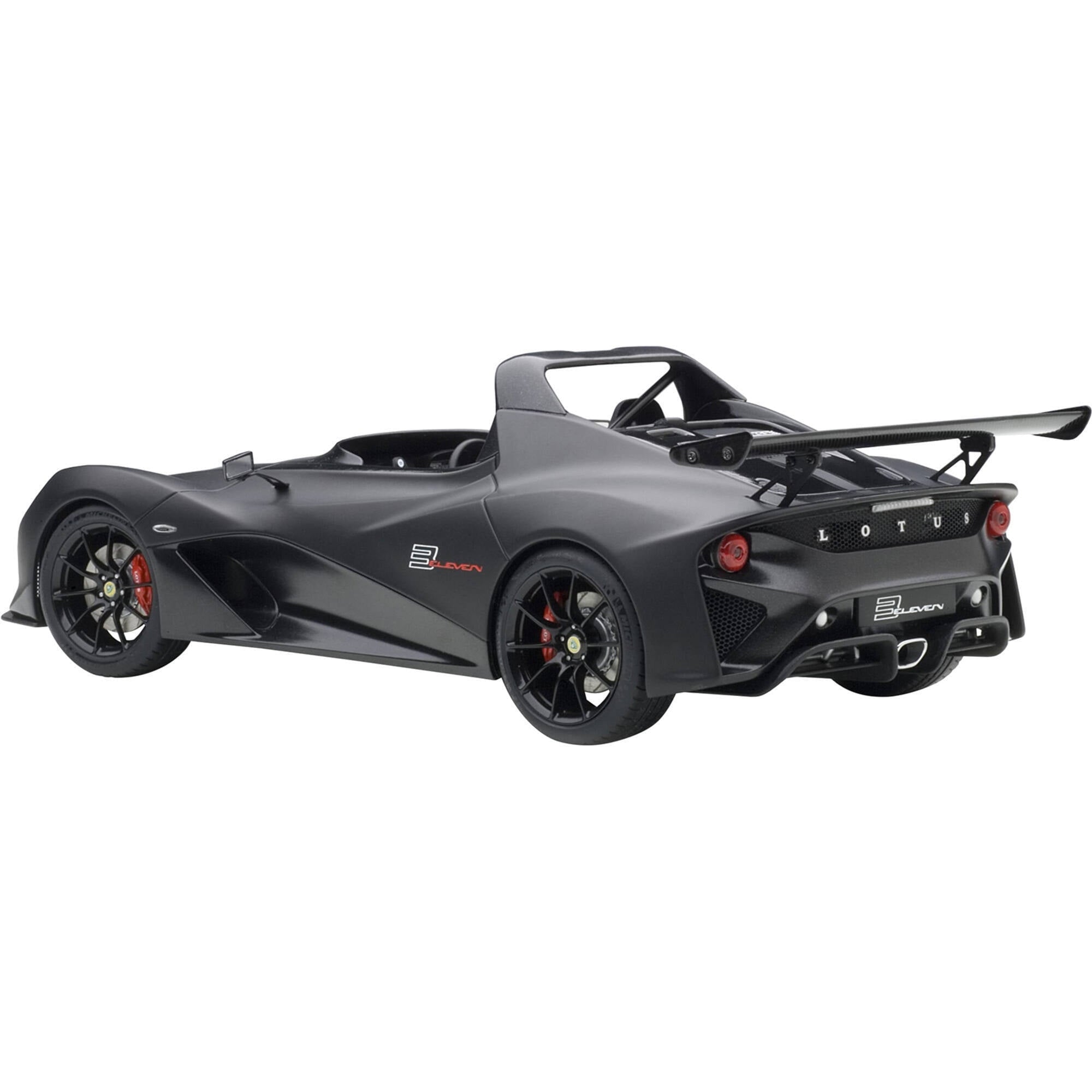 Lotus 3-Eleven Matt Black with Gloss Black Accents 1/18 Model Car by Autoart