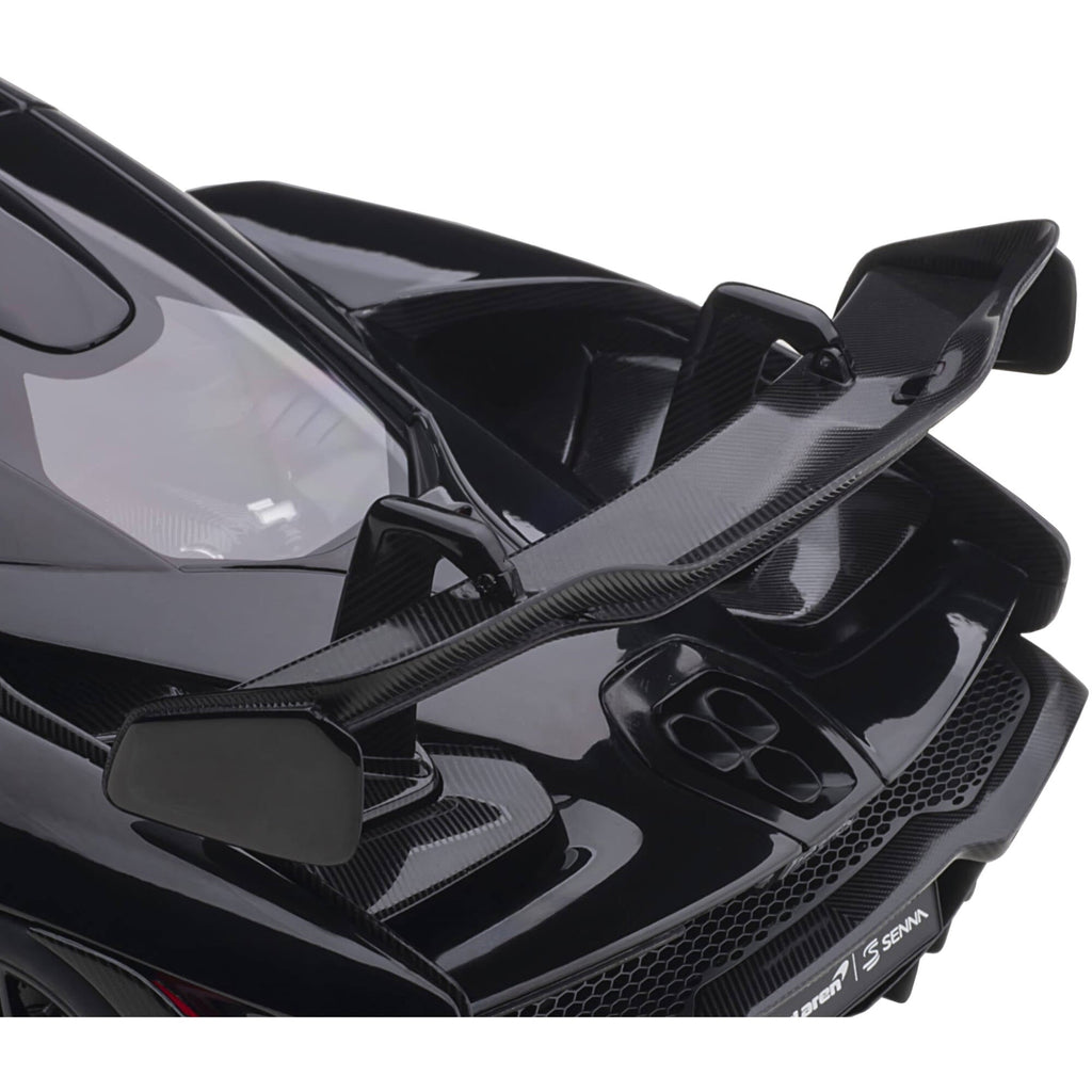 McLaren Senna Stealth Cosmos Black with Carbon Accents 1/18 Model Car by Autoart