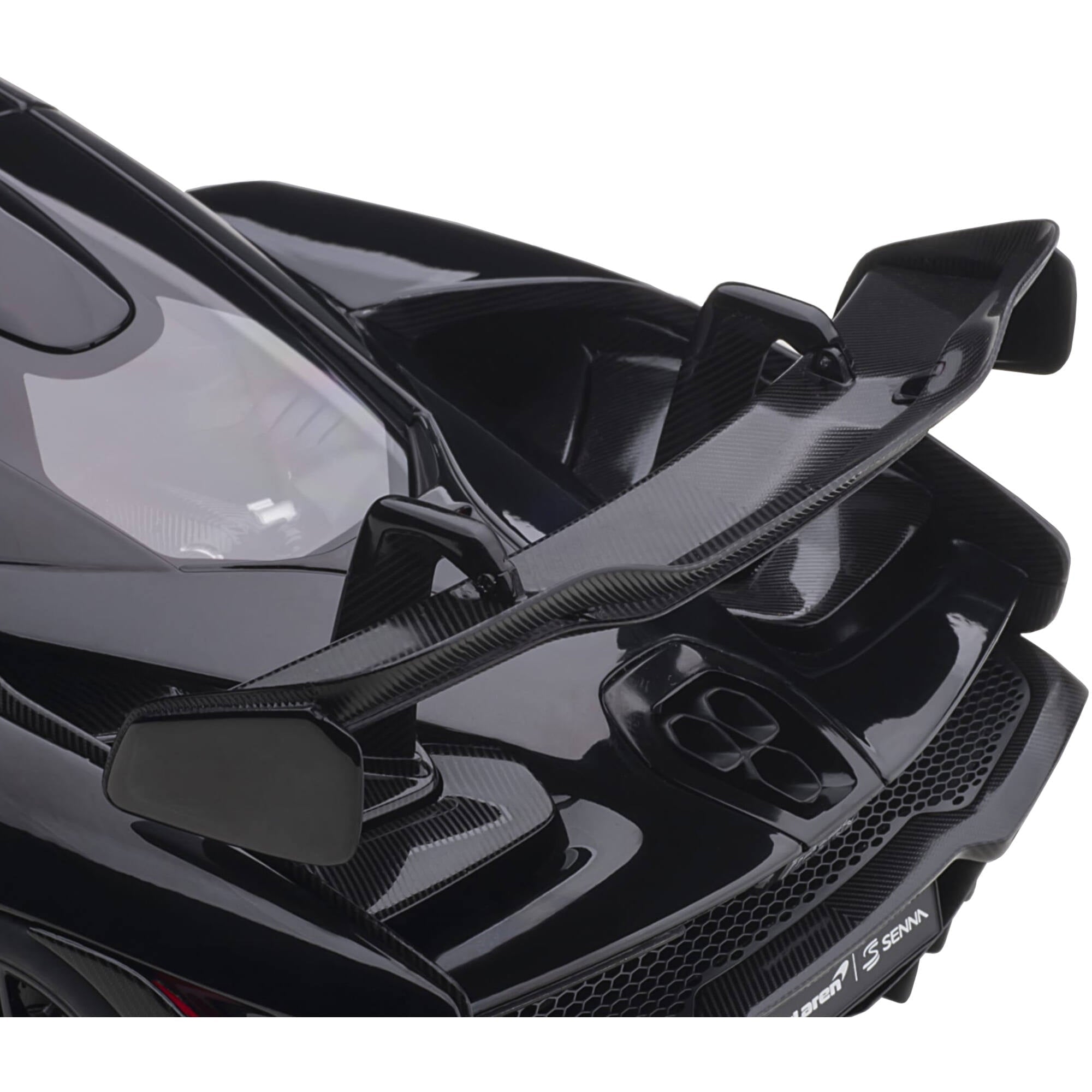 McLaren Senna Stealth Cosmos Black with Carbon Accents 1/18 Model Car by Autoart