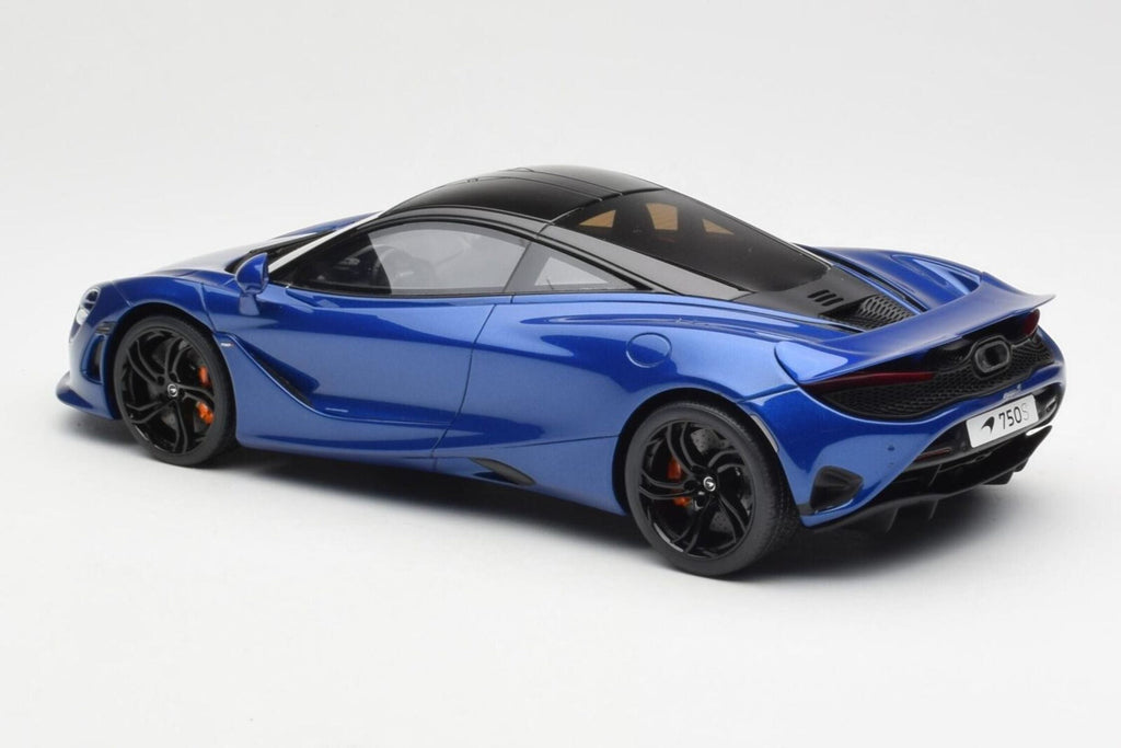 2023 McLaren 750S Coupe Blue Metallic with Black Top 1/18 Model Car by GT Spirit
