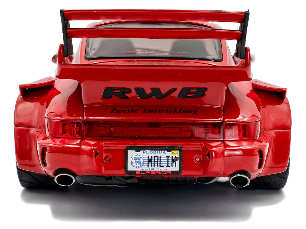 2024 RWB Bodykit "Taikano Kaishin" Red with Black Stripes 1/18 Diecast Model Car by Solido