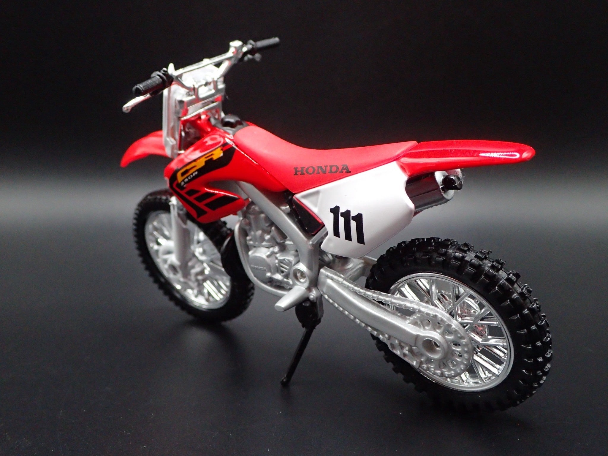 Open Box HONDA CR250R DIRT BIKE MOTORCYCLE RED 1/18 SCALE DIORAMA DIECAST MODEL BIKE