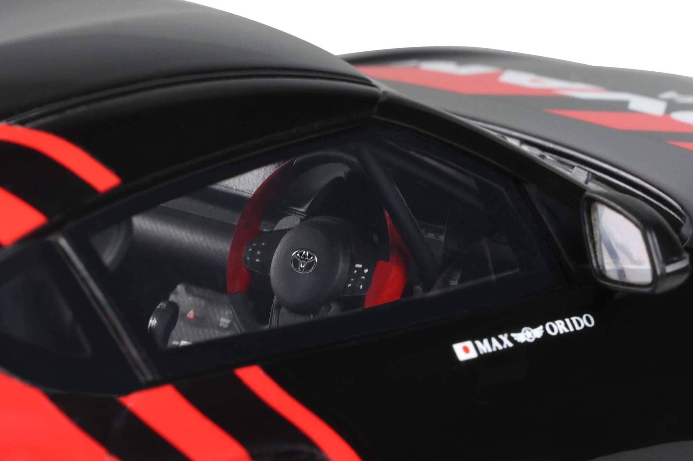 2020 Toyota Supra GR RHD (Right Hand Drive) "Advan" Black and Red 1/18 Model Car by GT Spirit