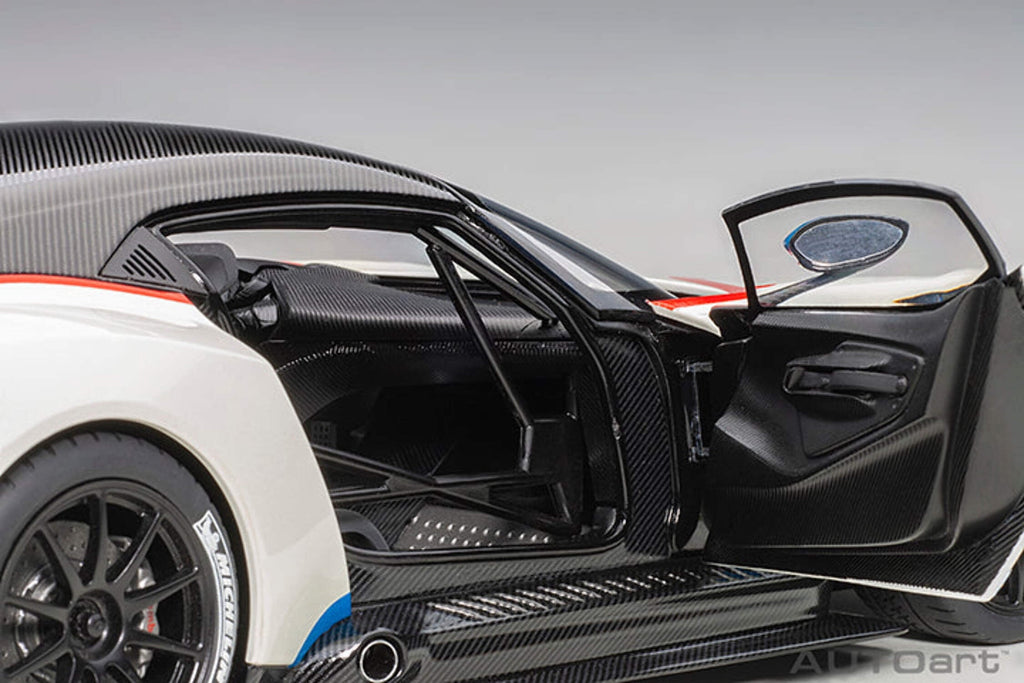 Aston Martin Vulcan Stratus White with Red and Blue Stripes 1/18 Model Car by Autoart