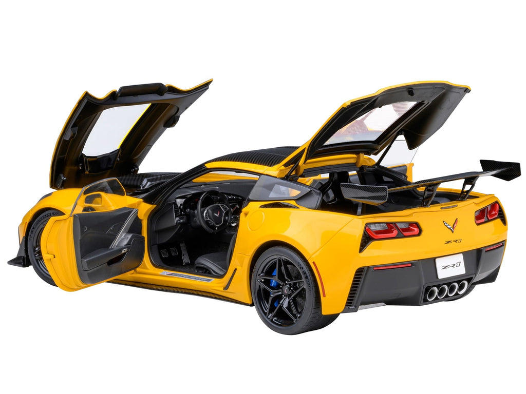 2019 Chevrolet Corvette C7 ZR1 Corvette Racing Yellow Tintcoat with Carbon Top 1/18 Model Car by Autoart