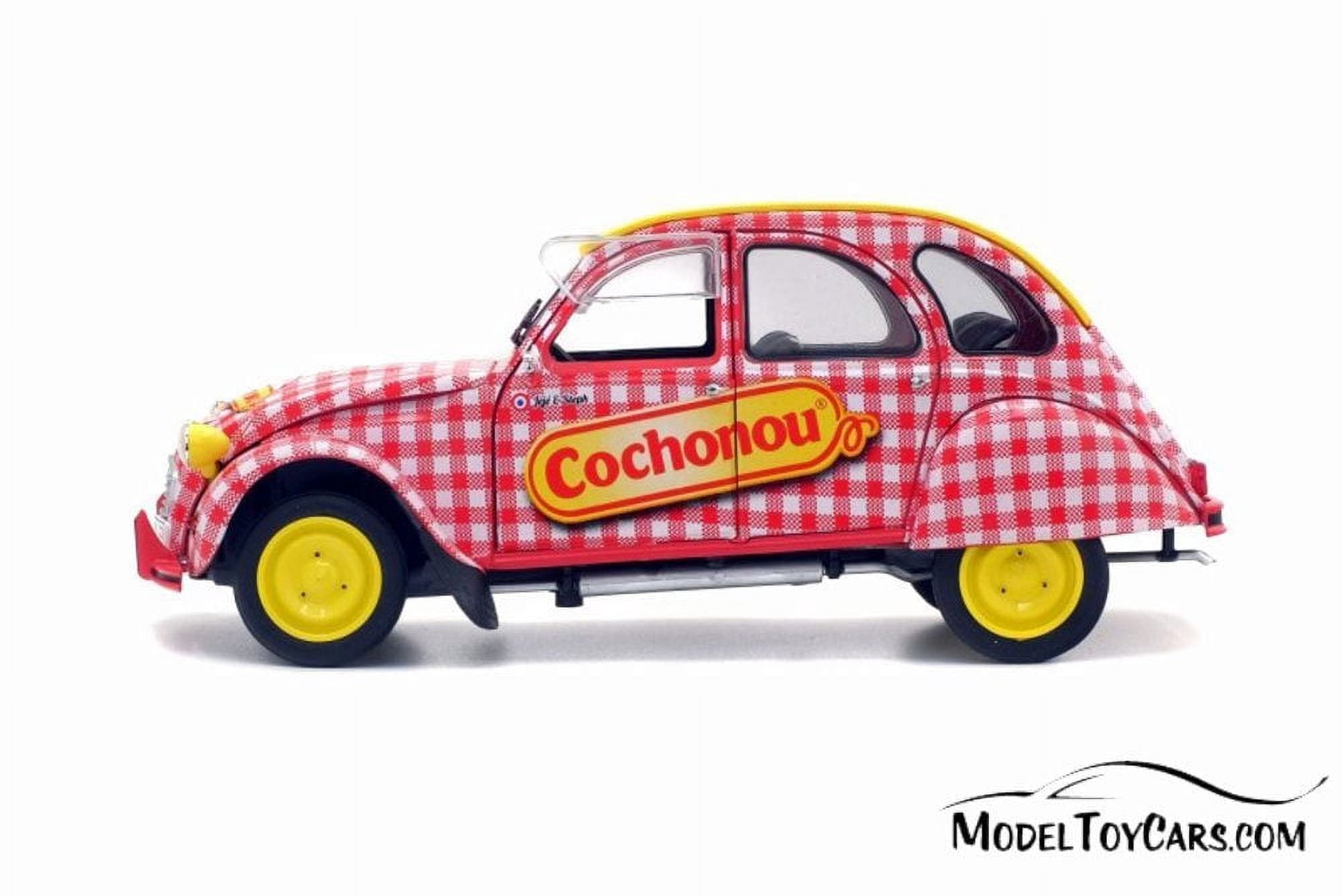 Citroen 2CV6 Cochonou Tour de France, Red with Yellow - Solido S1850021 - 1/18 Scale Diecast Model Toy Car