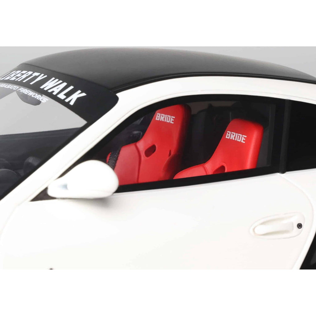 2024 Porsche 911 Turbo LB-Works White with Black Top 1/18 Model Car by GT Spirit