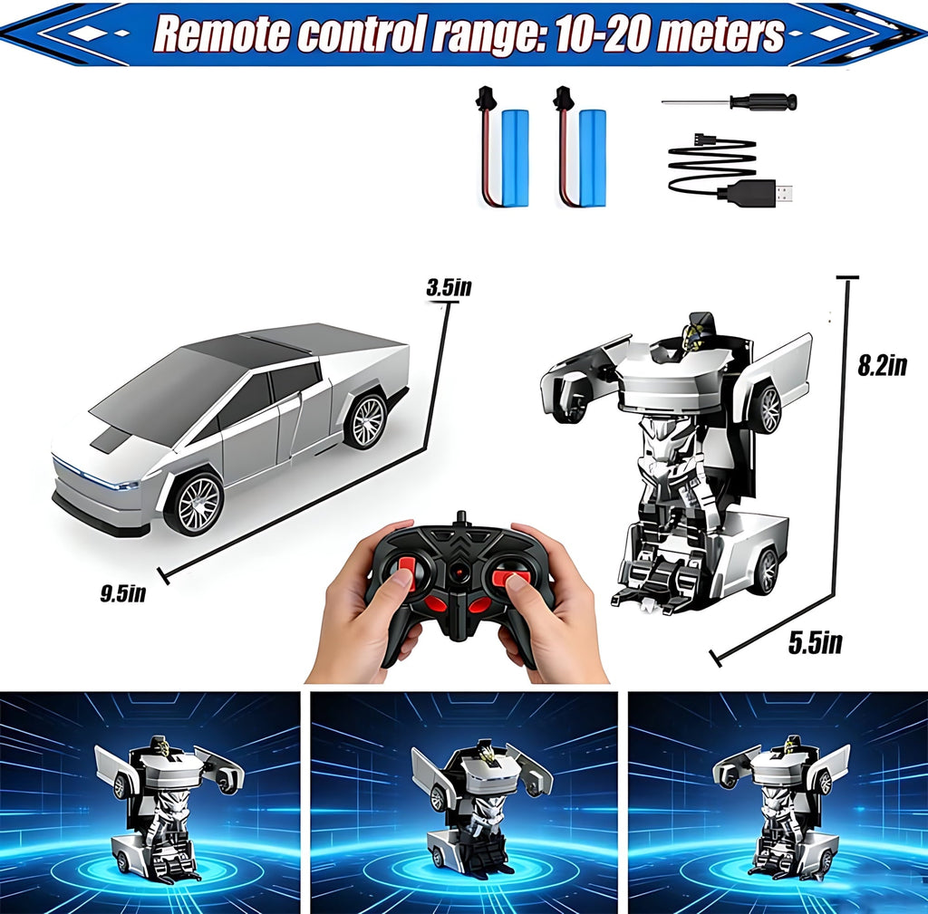 Spider Remote Controls Car, 1:18 Scale Transformer Robot Toy with 2.4GHz One-Button Deformation and 360° Rotation, RC Vehicle Gift for Boys Ages 3-12