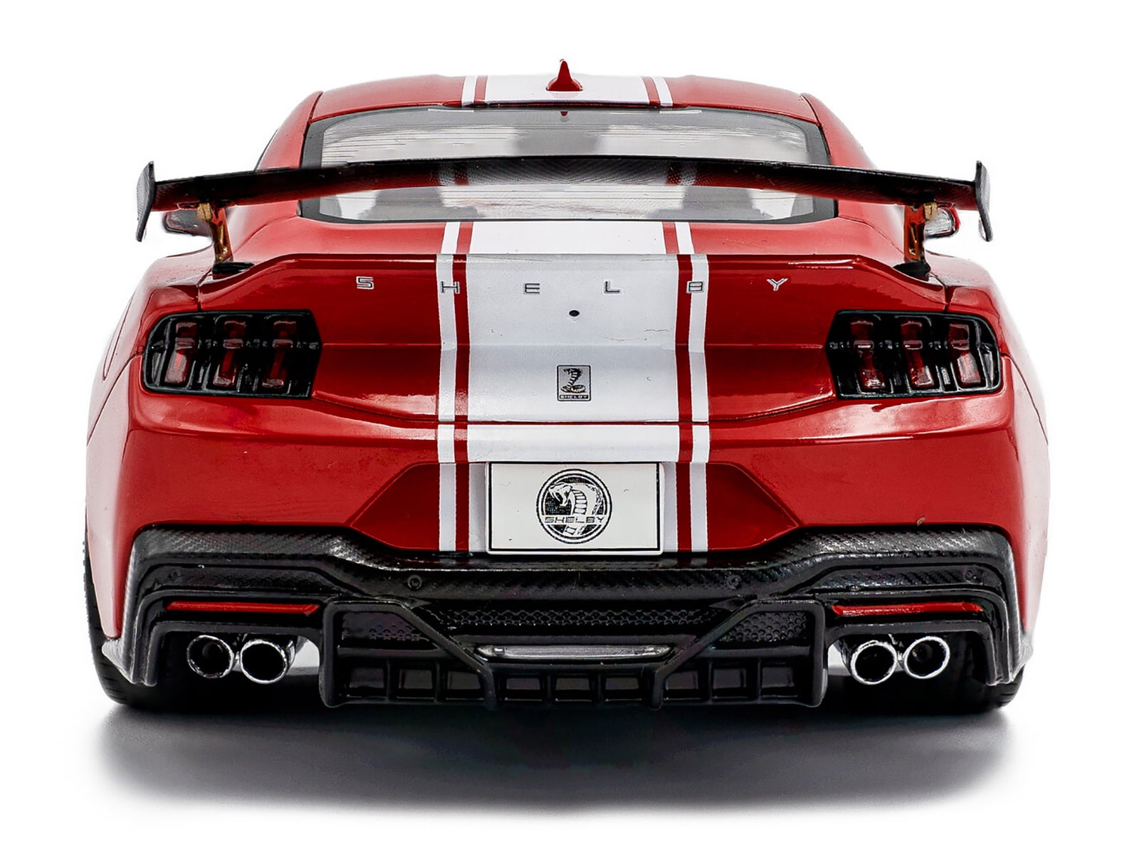2024 Ford Shelby Mustang Super Snake Race Red with White Stripes 1/18 Diecast Model Car by Solido