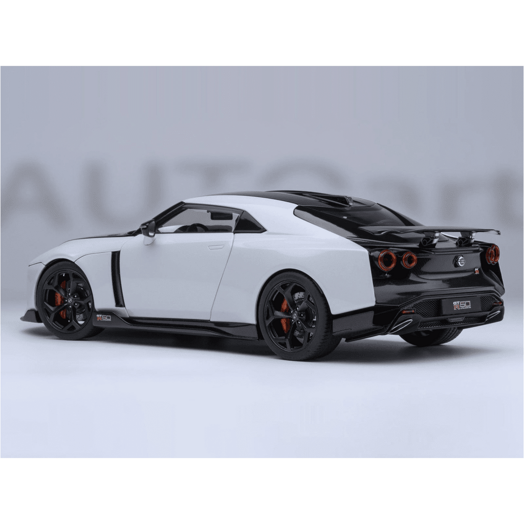 Nissan GT-R50 By ItalDesign Black and White Metallic 1/18 Model Car by Autoart