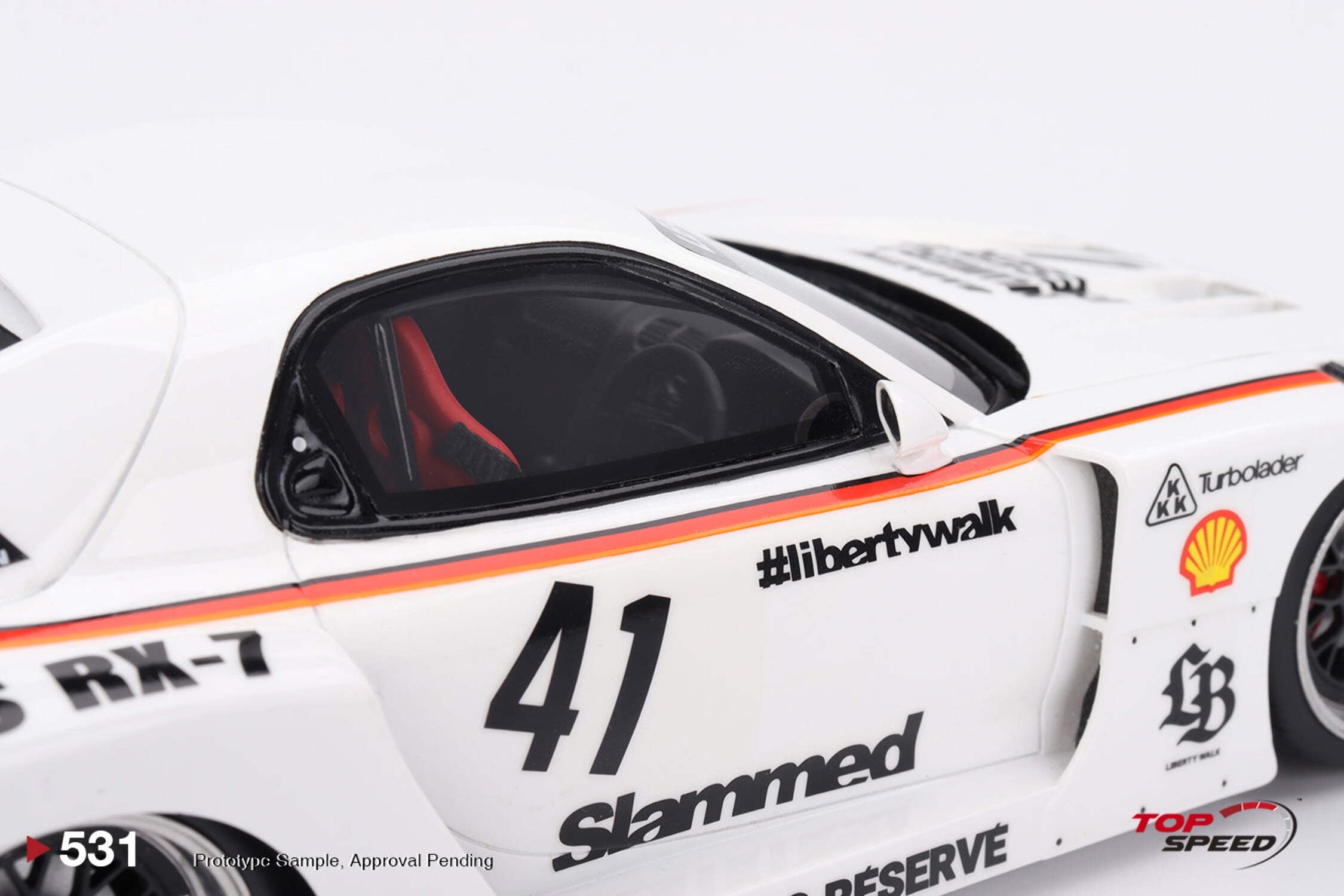 Top Speed TS0531 Mazda RX-7 LB-Super Silhouette No.41 Numero Reserve White 1-18 Scale Model Car