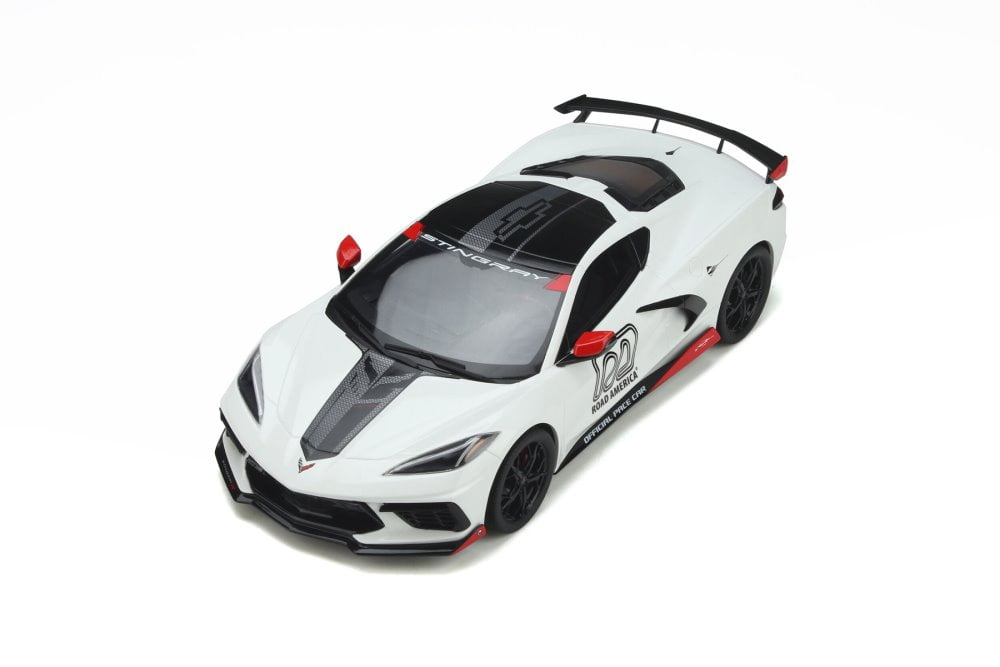 2020 Chevy Corvette C8 Stingray Official Pace Car, Artic White - GT Spirit GT370 - 1/18 scale Resin Model Toy Car