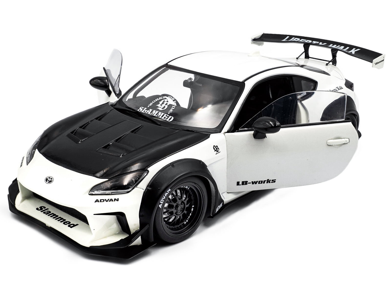 2024 Toyota GR86 w/Liberty Walk Body Kit, Pearl White - Solido S1813602 - 1/18 Scale Diecast Model Car