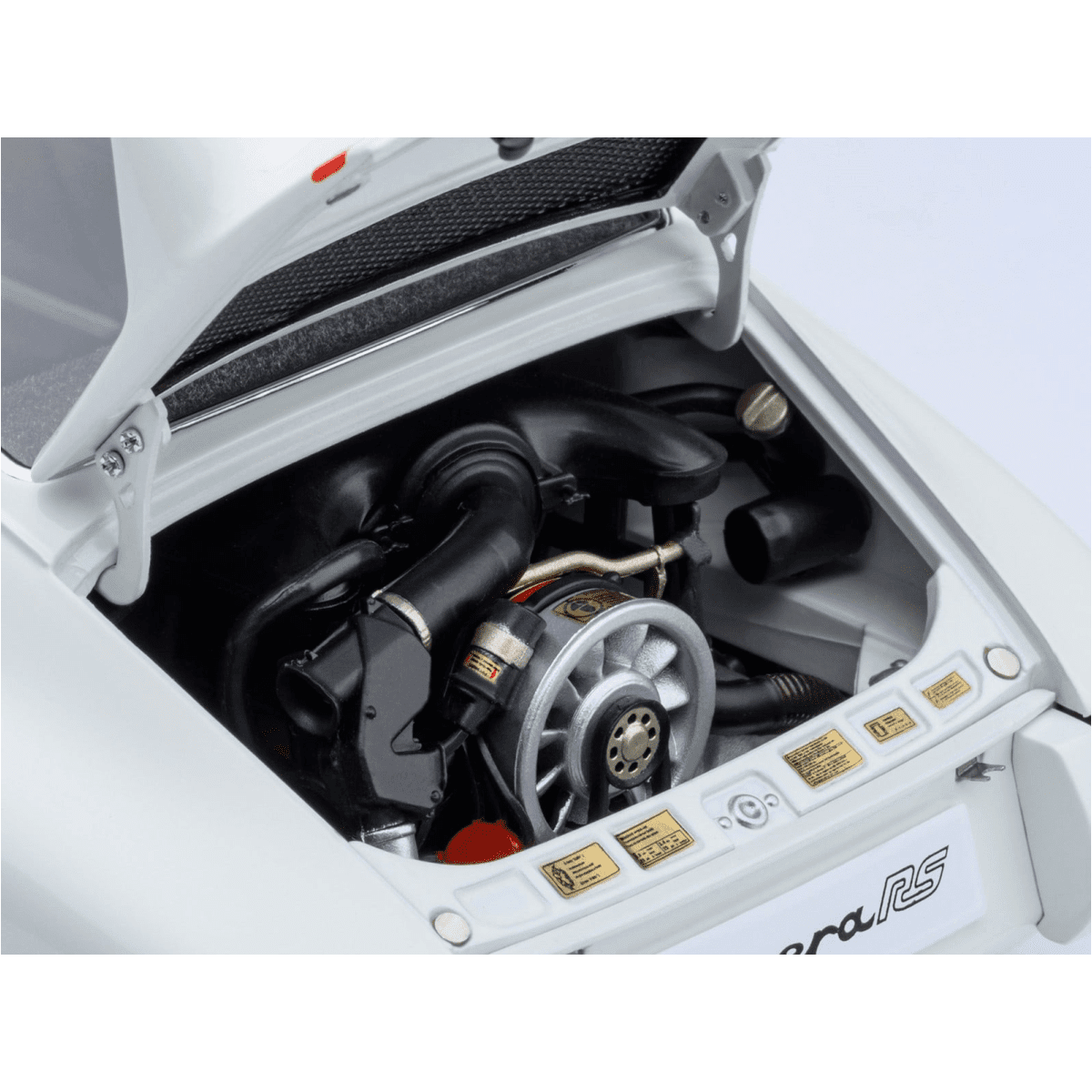 Porsche 911 Carrera 2.7 RS Grand Prix White with Red Stripes and Wheels 1/18 Model Car by Autoart