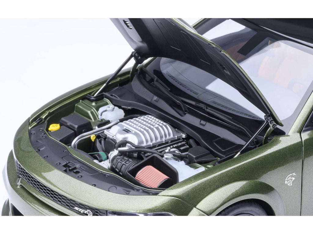 Dodge Charger SRT Hellcat Redeye F8 Green Metallic with Matt Black Top 1/18 Car Model by Autoart