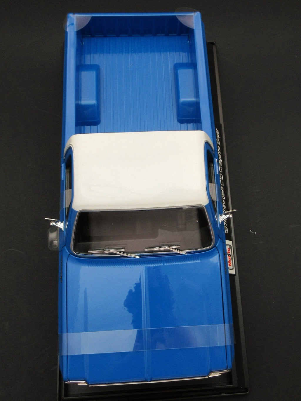 1974 Chevrolet C10 Cheyenne Super Pickup Truck Blue and White "Special Edition" Series 1/18 Diecast Model Car by Maisto