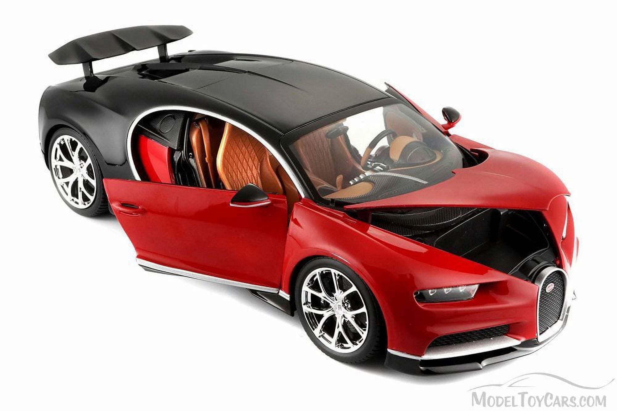 2016 Bugatti Chiron Red with Black 1/18 Diecast Model Car by Bburago