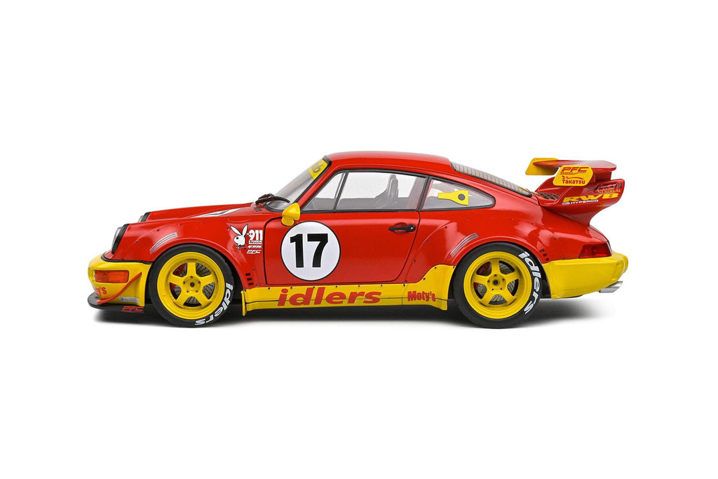 2016 RWB Bodykit #17 "Maty’s Idlers" Red and Yellow with Graphics 1/18 Diecast Model Car by Solido