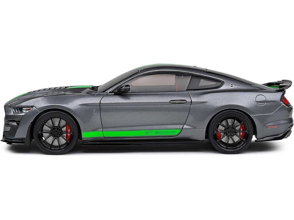 Solido 2020 Ford Mustang GT500 Carbonized Grey w/ Lime Green Stripes 1:18