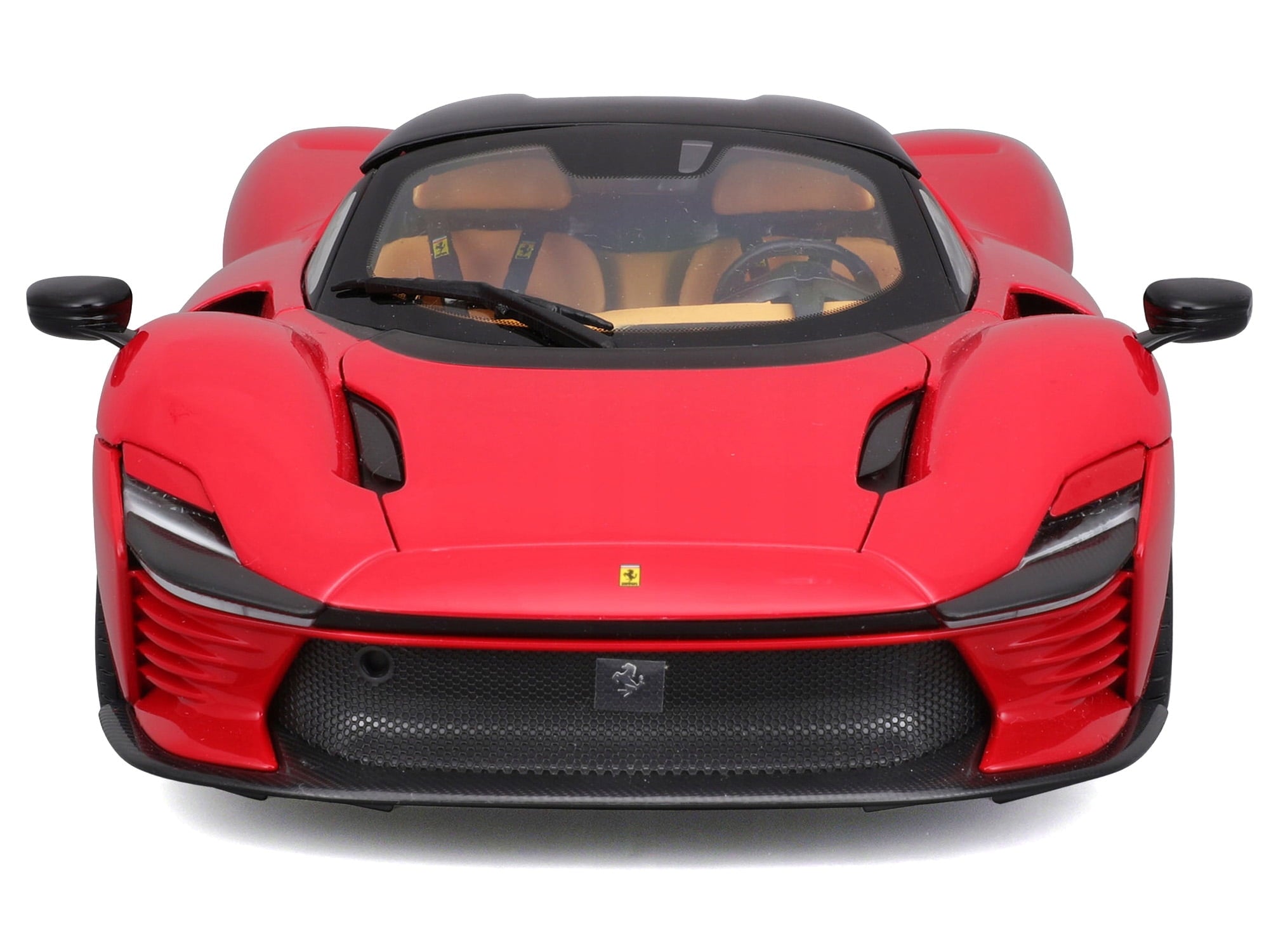 Ferrari Daytona SP3 Red with Black Top "Signature Series" 1/18 Diecast Model Car by Bburago