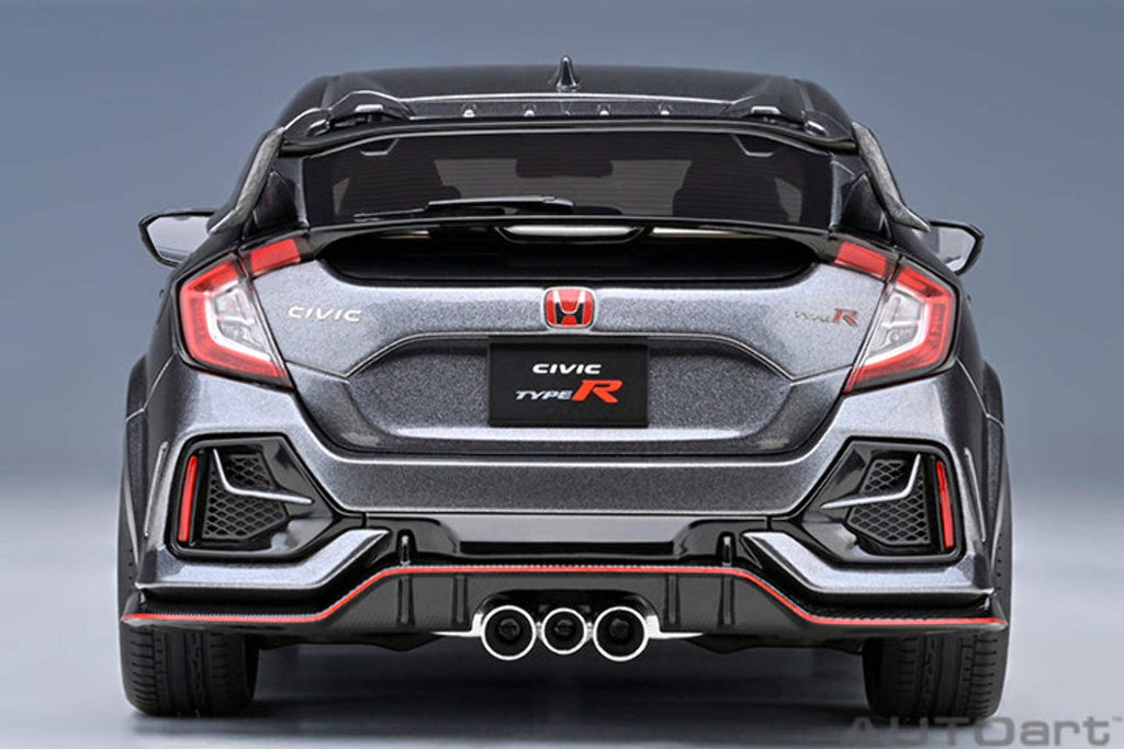 2021 Honda Civic Type R (FK8) RHD (Right Hand Drive) Polished Metal Gray Metallic 1/18 Model Car by Autoart