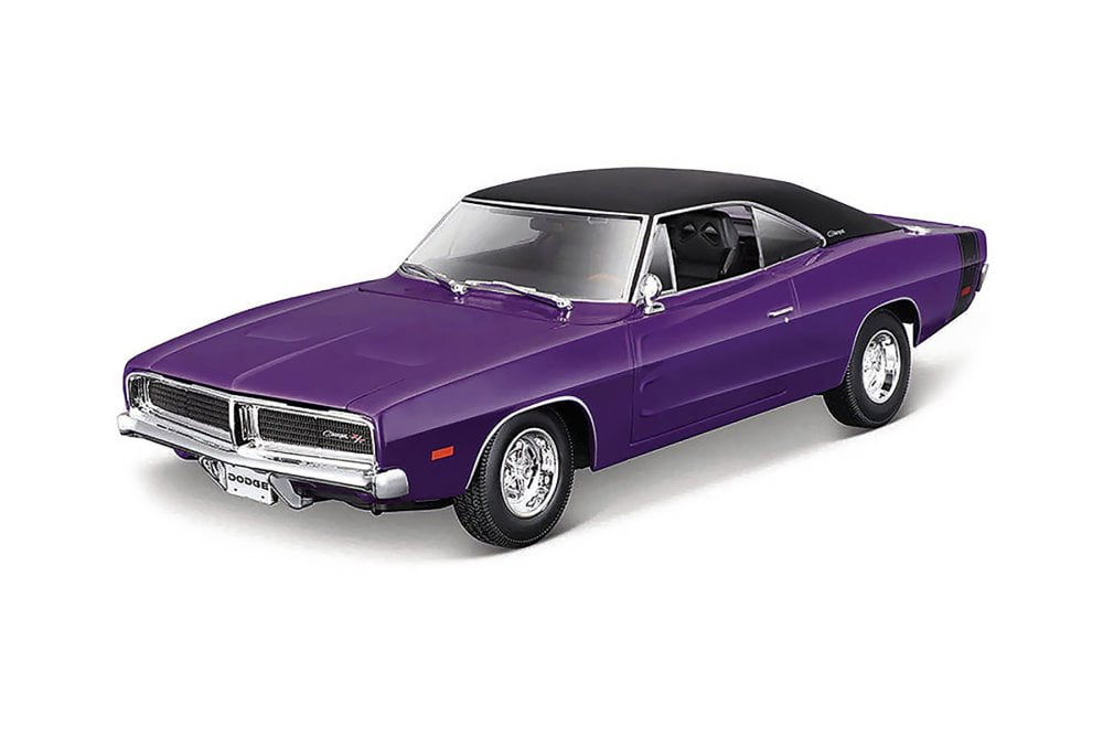 1969 Dodge Charger R/T, Purple - Maisto 31387PR - 1/18 scale Diecast Model Toy Car