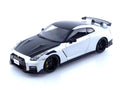 2022 Nissan GT-R (R35) Nismo Special Edition RHD Ultimate Metal Silver with Carbon Hood and Top 1/18 Model Car by Autoart