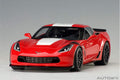 2017 Chevrolet Corvette C7 Grand Sport Red with White Stripe and Black Fender Hash Marks 1/18 Model Car by Autoart