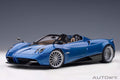 Pagani Huayra Roadster Blue Tricolore Carbon Fiber with Black Top with Luggage Set 1/18 Scale Model Car by Autoart