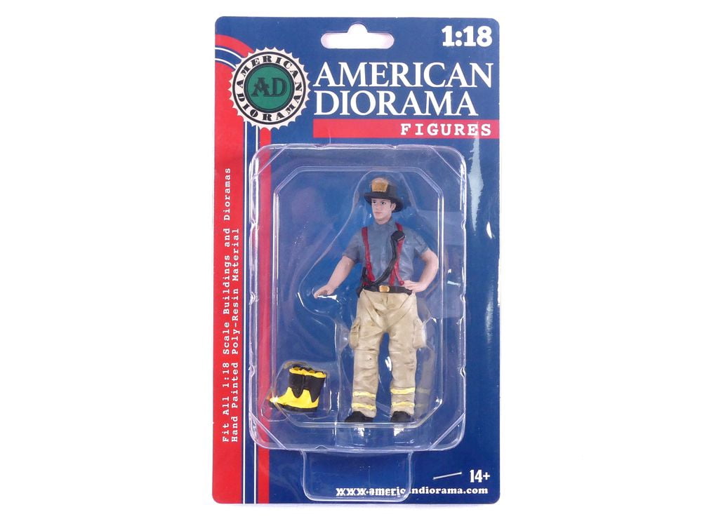 AMERICAN DIORAMA 1/18 - FIGURINES Fire Fighter - Getting Ready
