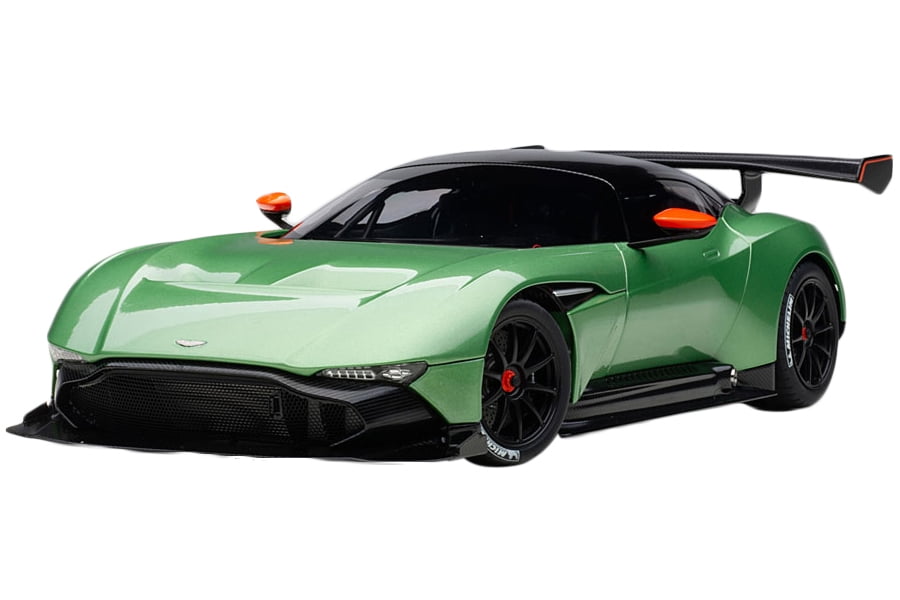 Aston Martin Vulcan Apple Tree Green Metallic with Orange Accents and Carbon Top 1/18 Model Car by Autoart