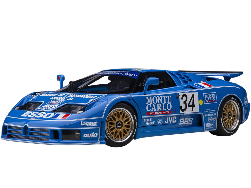 Autoart 89417 1-18 Scale Bugatti Eb110 No.34 Alain Cudini Eric Helary Jean Christophe Boullion 24 Hours of Le Mans Model Car