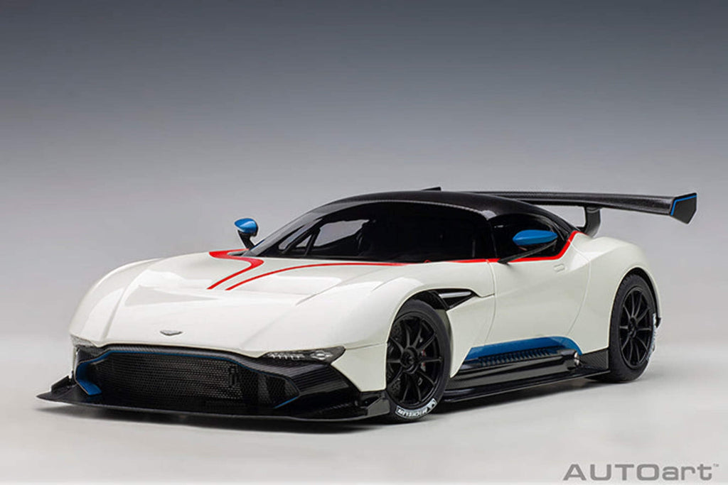 Aston Martin Vulcan Stratus White with Red and Blue Stripes 1/18 Model Car by Autoart