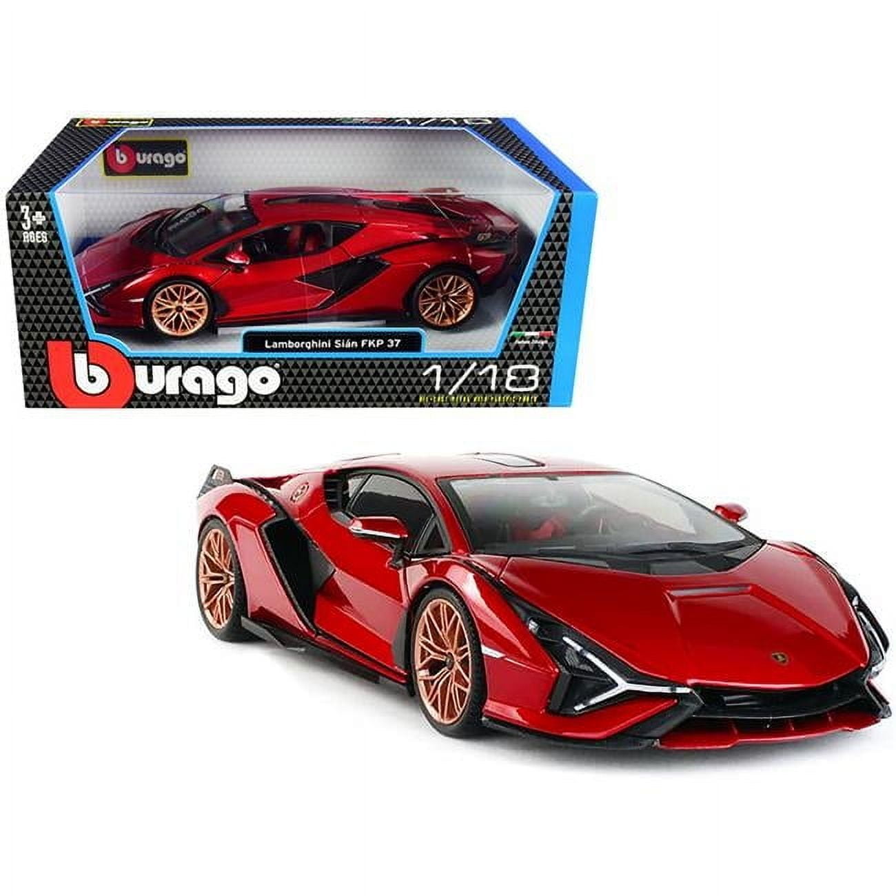 Bburago 11046r Red with Copper Wheels 1 by 18 Diecast Model Car for Lamborghini Sian FKP 37