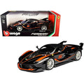 Bburago 16010bk Ferrari FXX-K No 5 Fu Songyang Black with Gray Top & Orange Stripes 1 by 18 Diecast Model Car