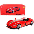 Bburago 16909r Ferrari Monza SP1 Red with Italian Flag Stripes Signature Series 1-18 Scale Diecast Model Car
